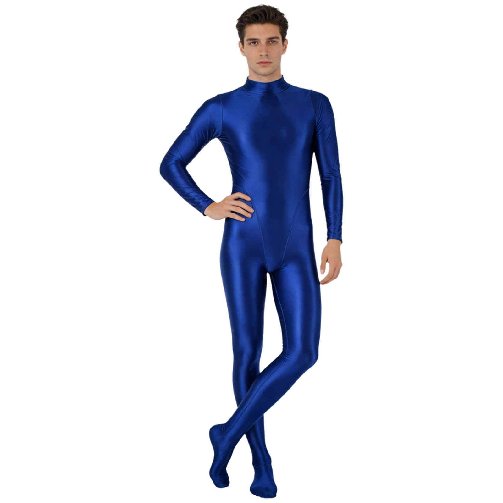 남성용 광택 원피스 수영복 오일 샤이니 긴팔 뒷지퍼 래 - Wetsuit Men 리뷰 및 가격