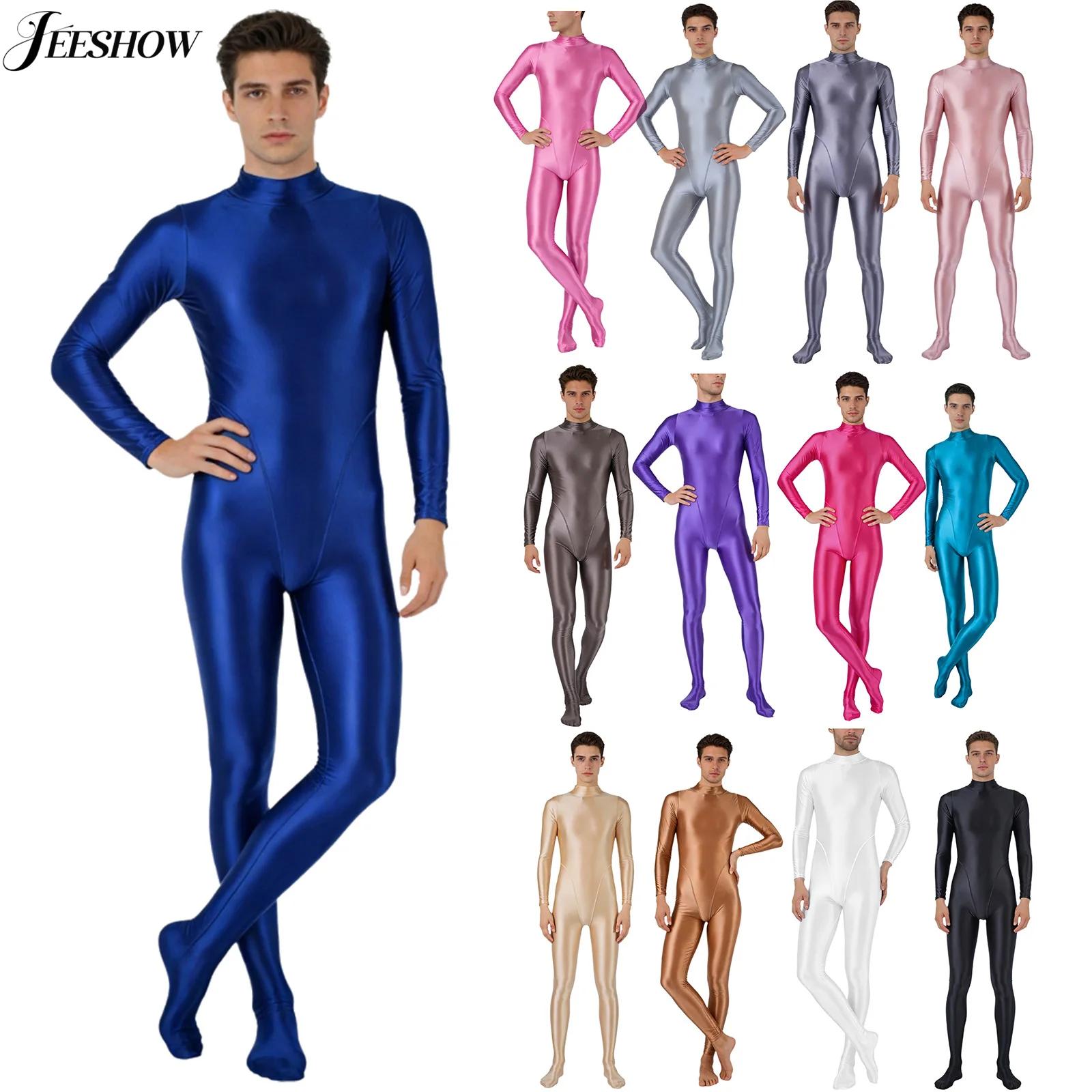 남성용 광택 원피스 수영복 오일 샤이니 긴팔 뒷지퍼 래 - Wetsuit Men 리뷰 및 가격