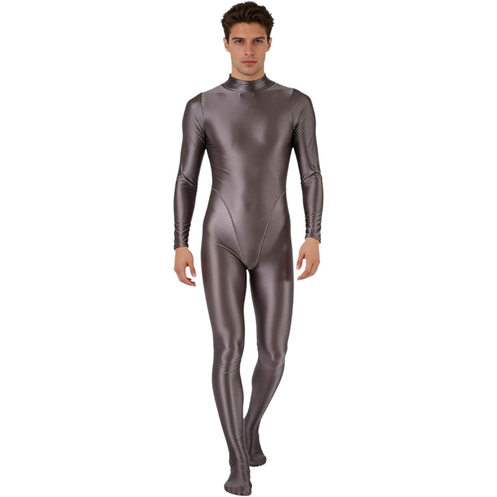 남성용 광택 원피스 수영복 오일 샤이니 긴팔 뒷지퍼 래 - Wetsuit Men 리뷰 및 가격