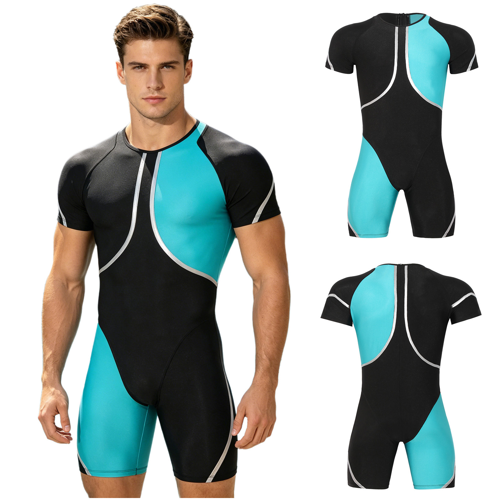 남성 원피스 수영복 래쉬가드 웨트슈트 반팔 지퍼 바디수 - Wetsuit Men 리뷰 및 가격